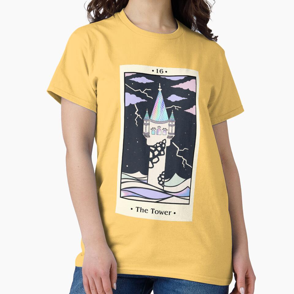 The Tower Tarot Arcana Design T-shirt - Image 6