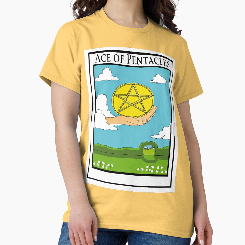 Ace Of Pentacles Tarot Design T-shirt - Image 6