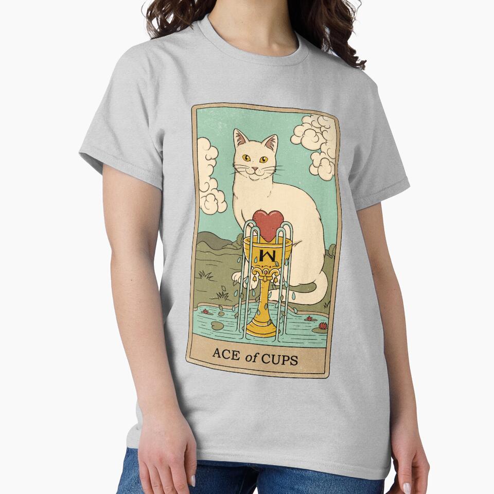 Ace Of Cups Tarot Design T-shirt - Image 4