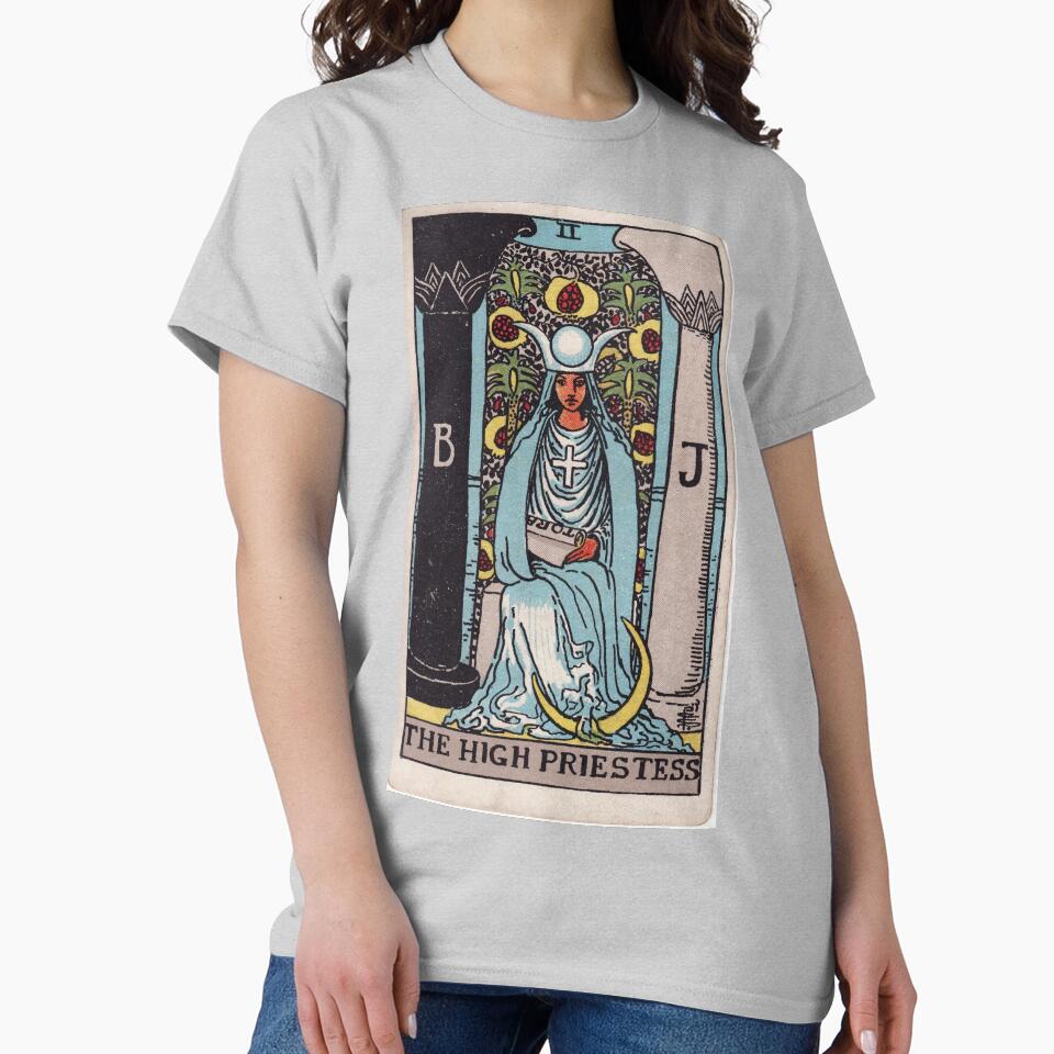 The High Priestess Mystic Tarot Design T-shirt - Image 3