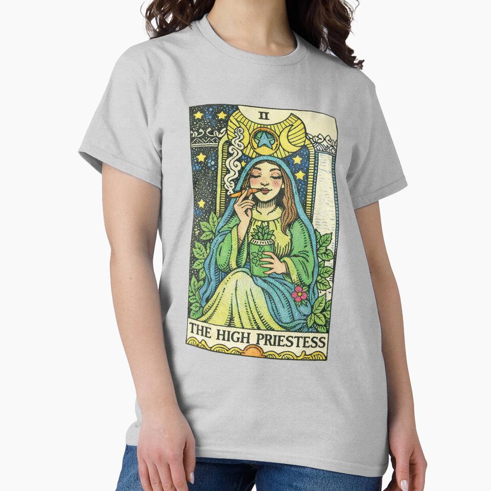 The High Priestess Classic Tarot Design T-shirt - Image 3