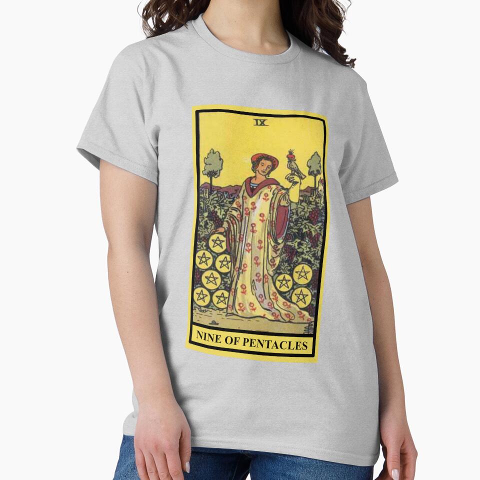 Nine Of Pentacles Tarot Design T-shirt