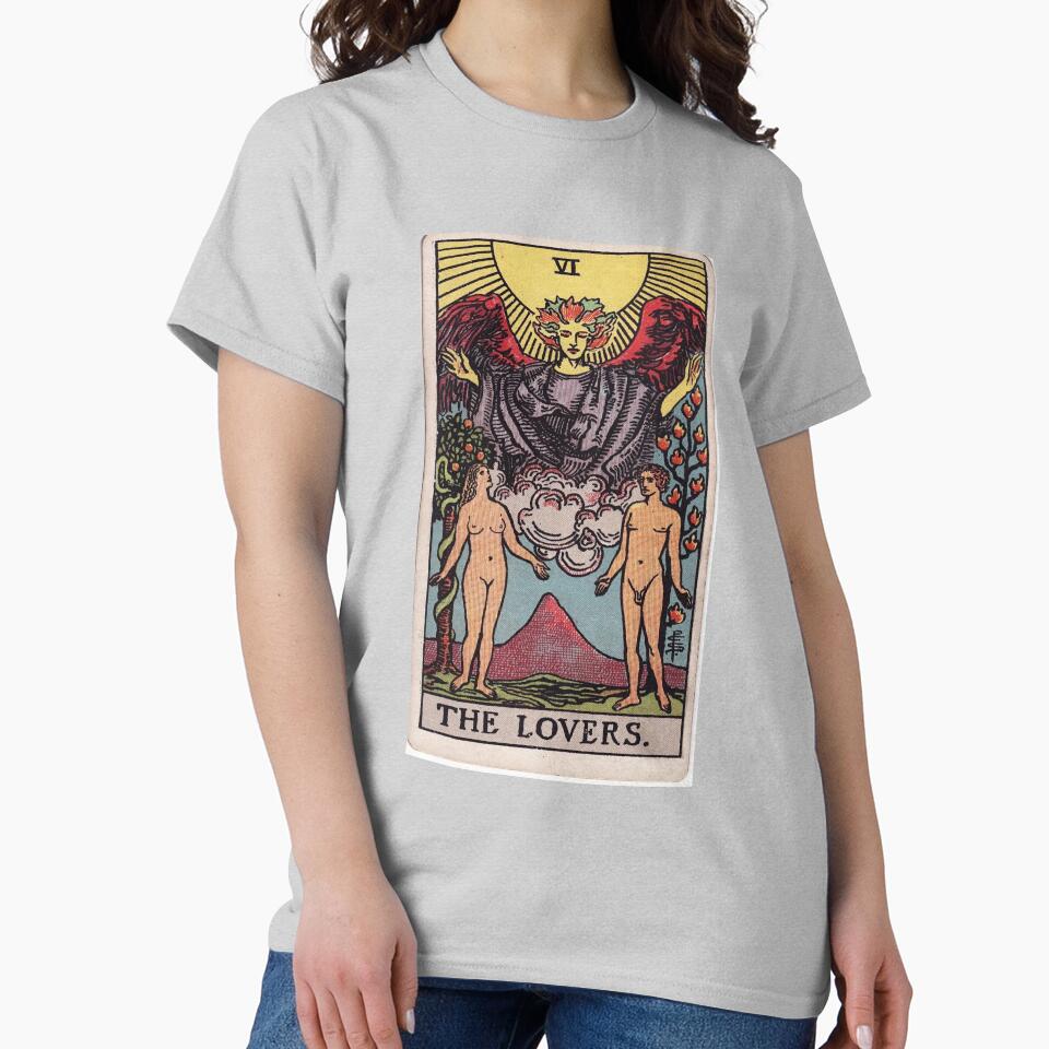 The Lovers Tarot Arcana Design T-shirt - Image 3