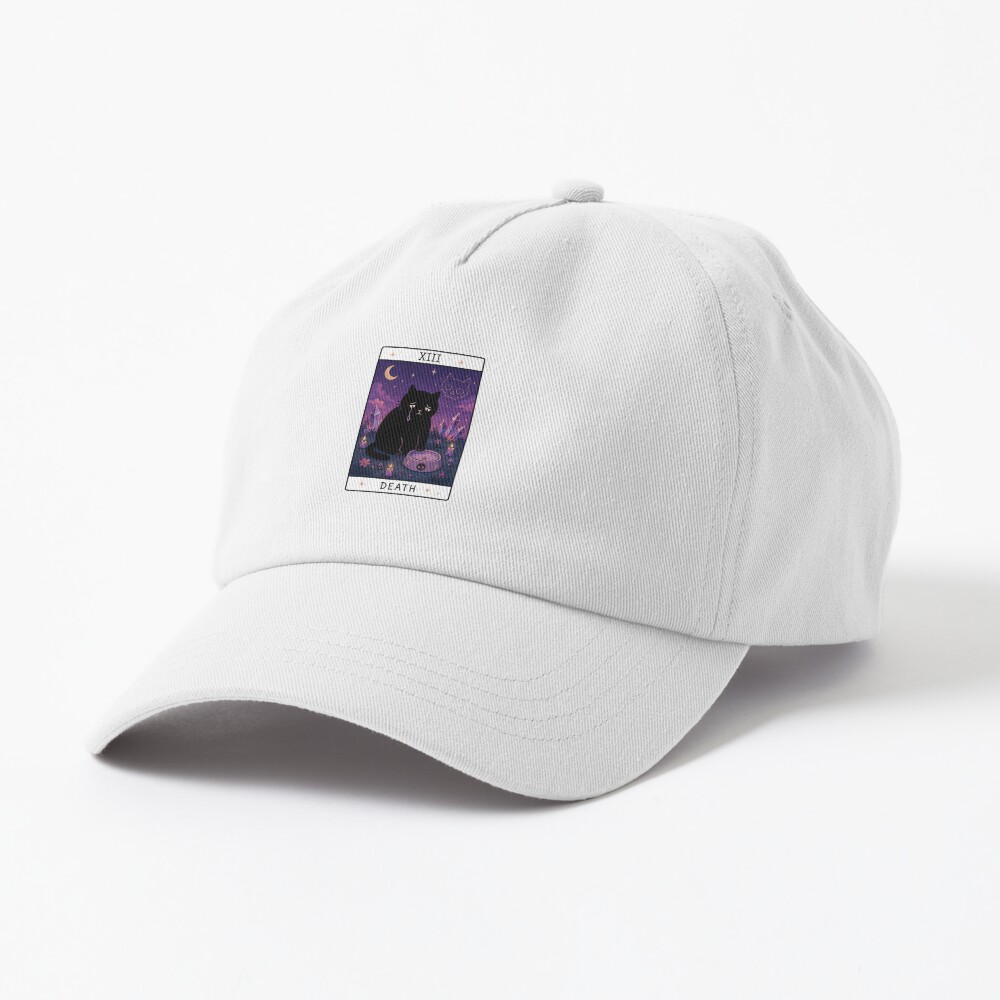 Death Black Cat Tarot Design Cap