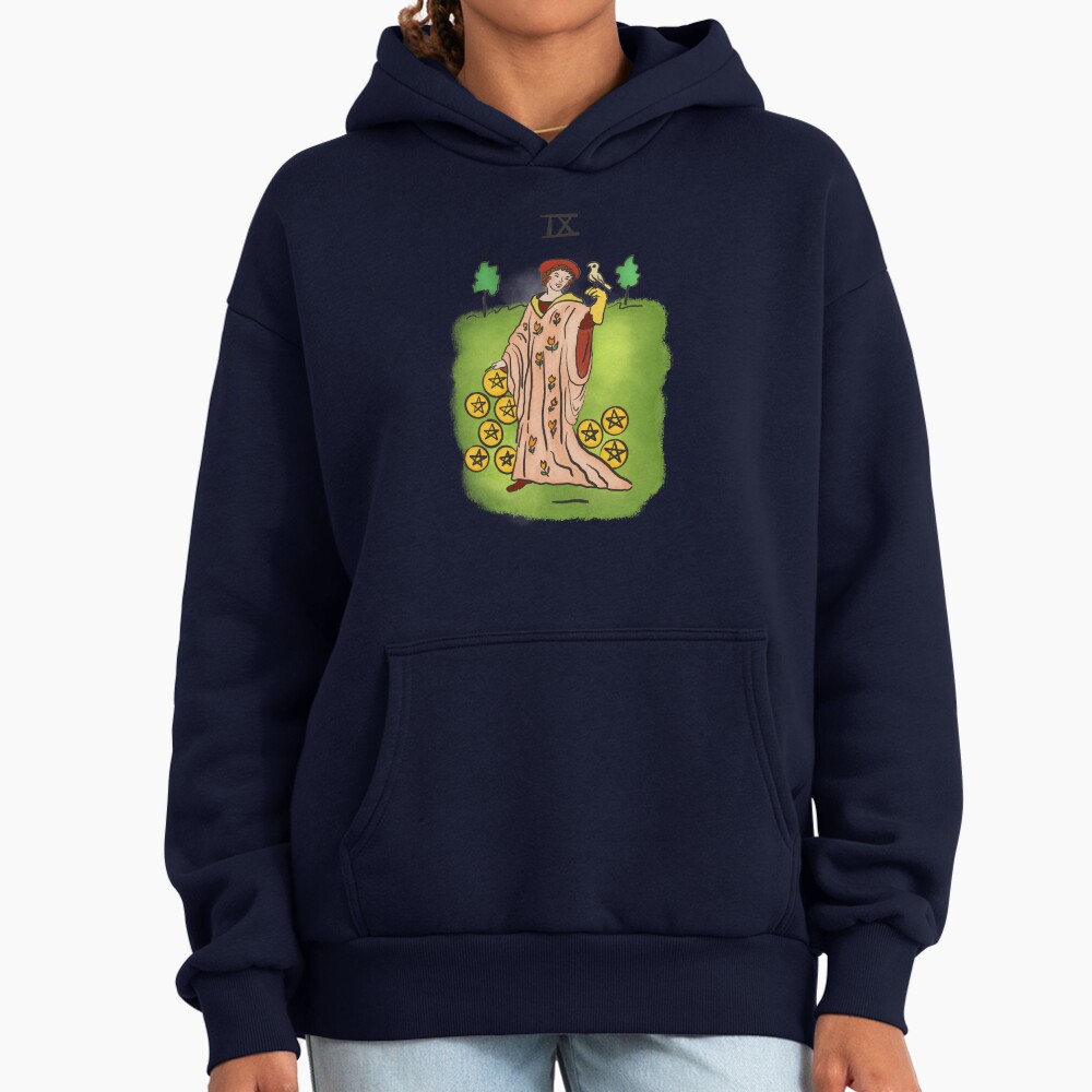 Nine Of Pentacles Arcana Design Hoodie - Image 5