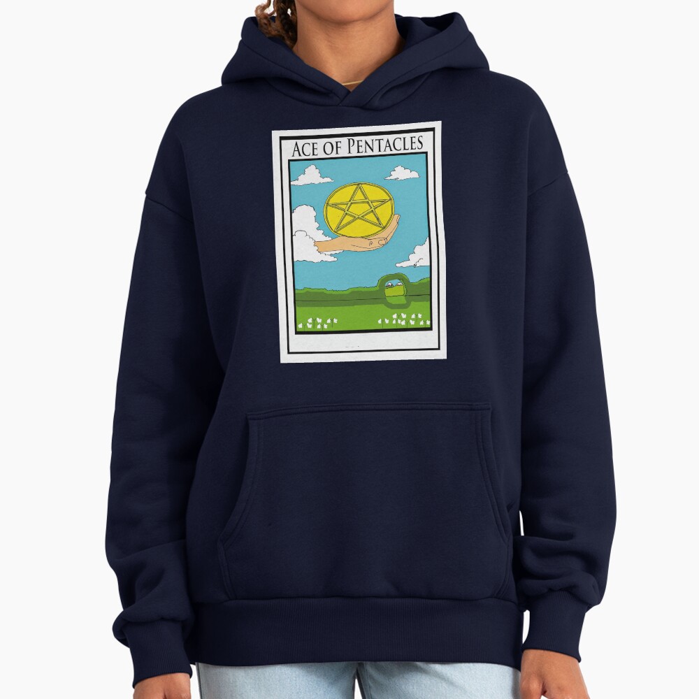 Ace Of Pentacles Tarot Design Hoodie - Image 5