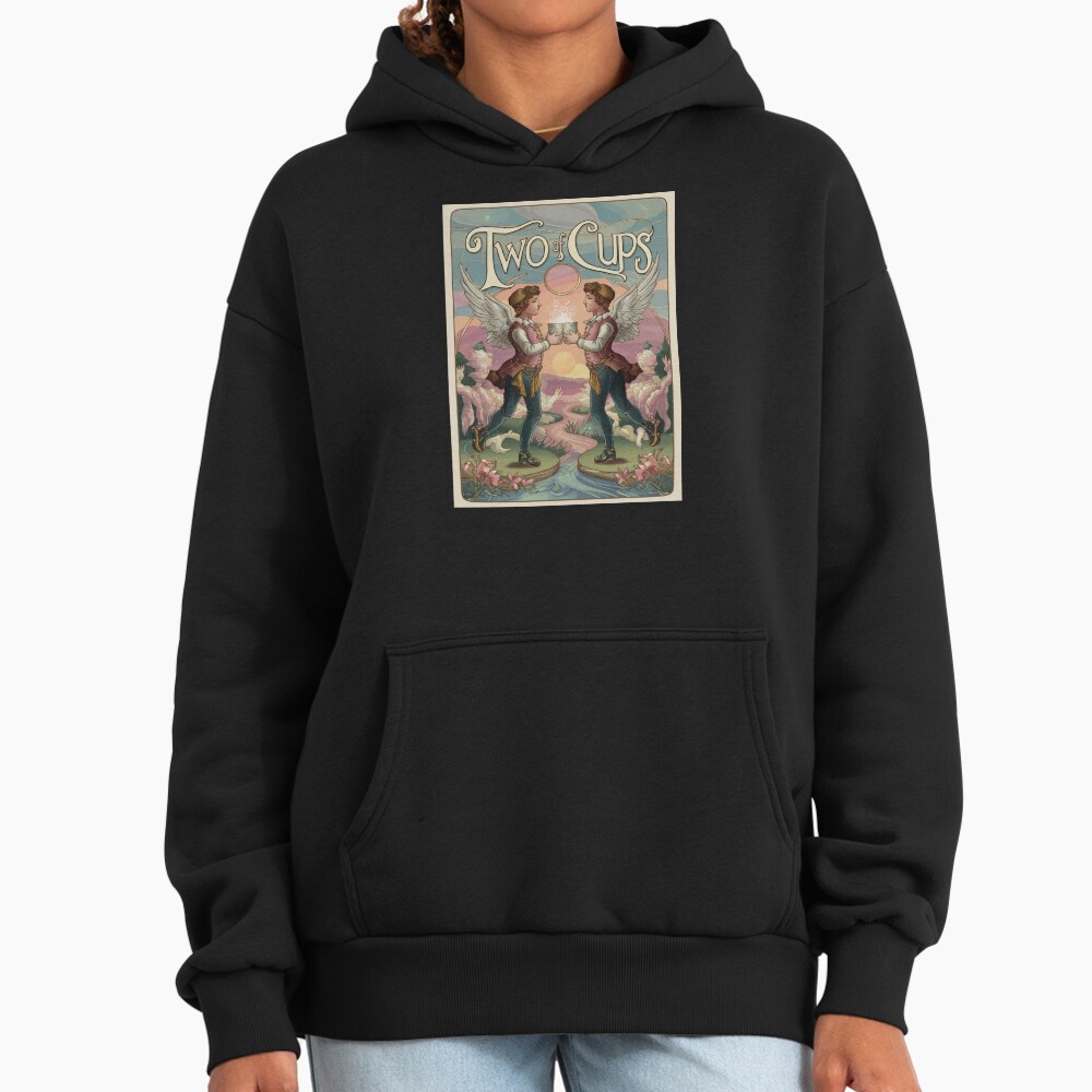 Two Of Cups Tarot Design Hoodie - Image 3