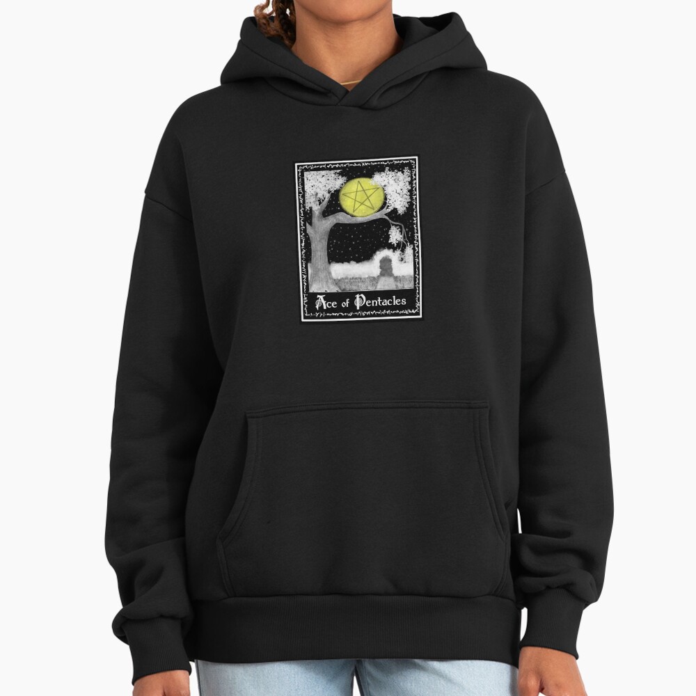 Ace Of Pentacles Witchcraft Tarot Design Hoodie - Image 3
