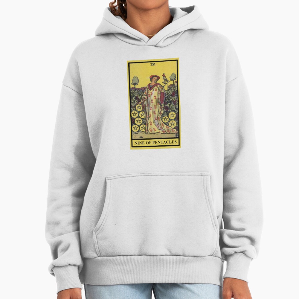 Nine Of Pentacles Tarot Design Hoodie - Image 2