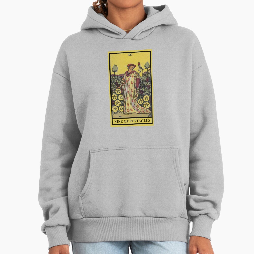 Nine Of Pentacles Tarot Design Hoodie - Image 5