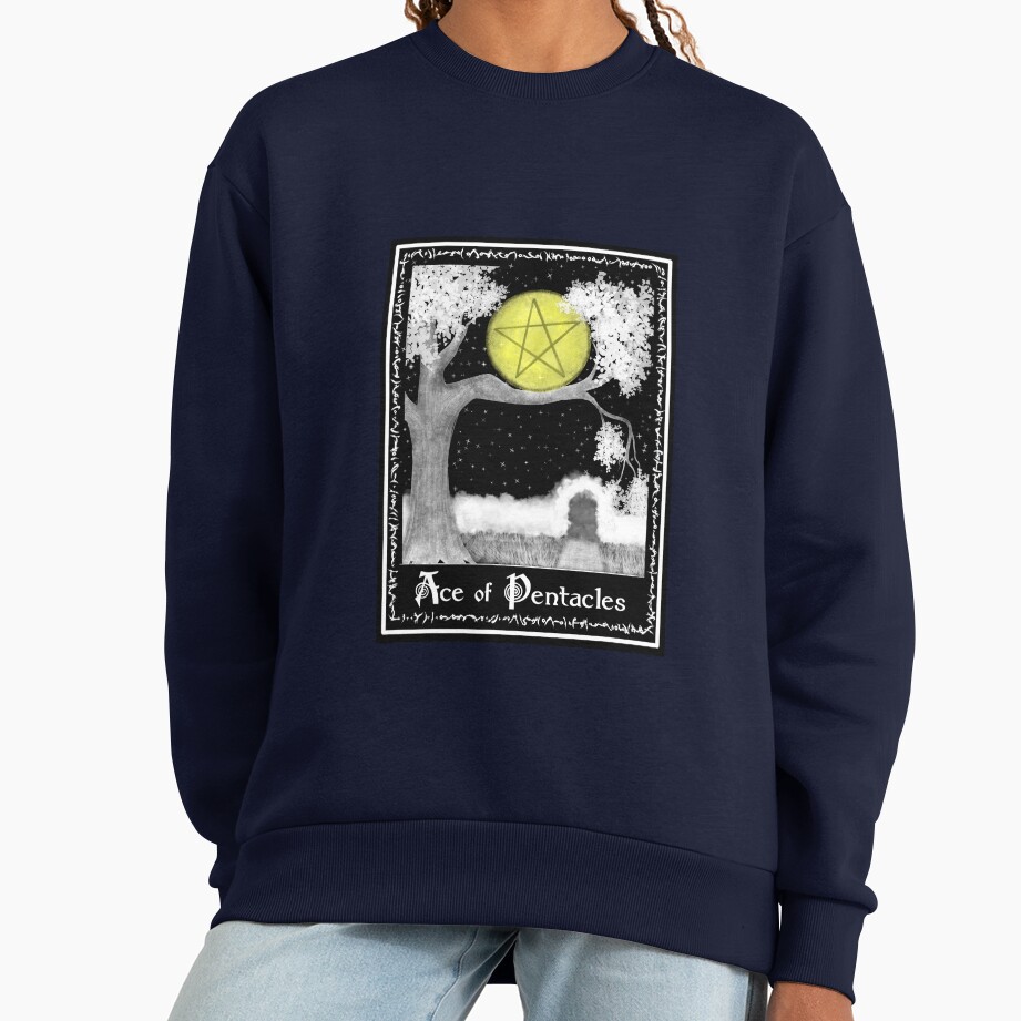 Ace Of Pentacles Witchcraft Tarot Design Sweatshirt - Image 5