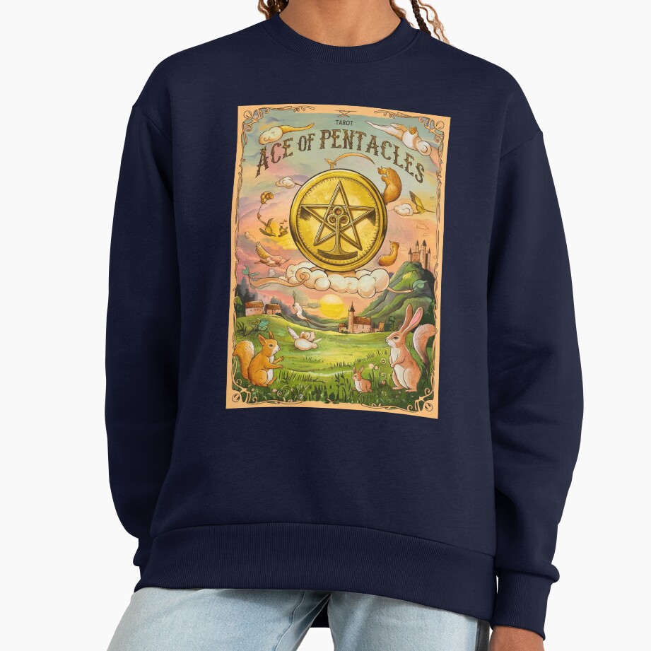 Ace Of Pentacles Arcana Design Sweatshirt - Image 5