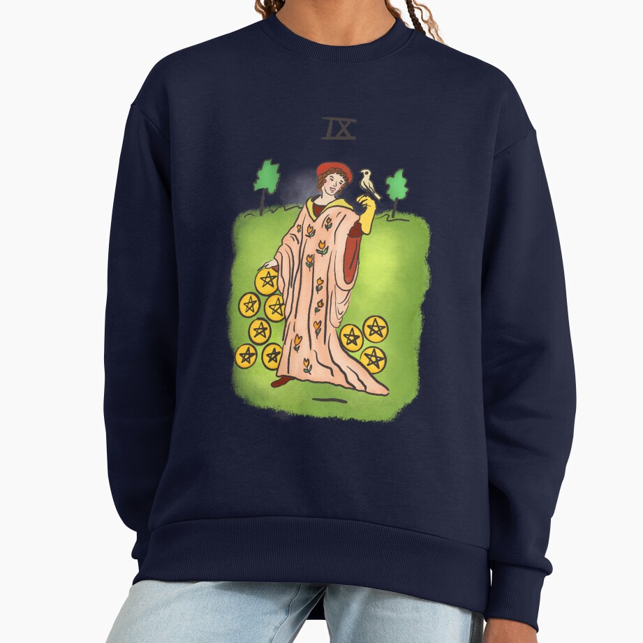 Nine Of Pentacles Arcana Design Sweatshirt - Image 5