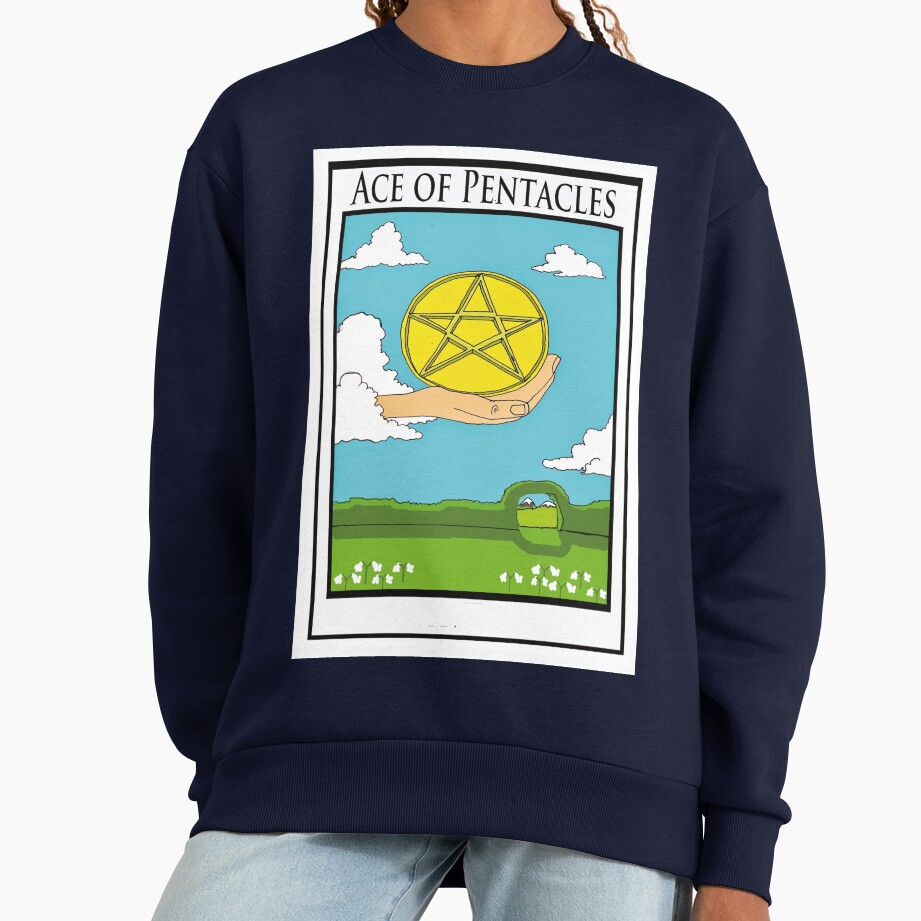 Ace Of Pentacles Tarot Design Sweatshirt - Image 5