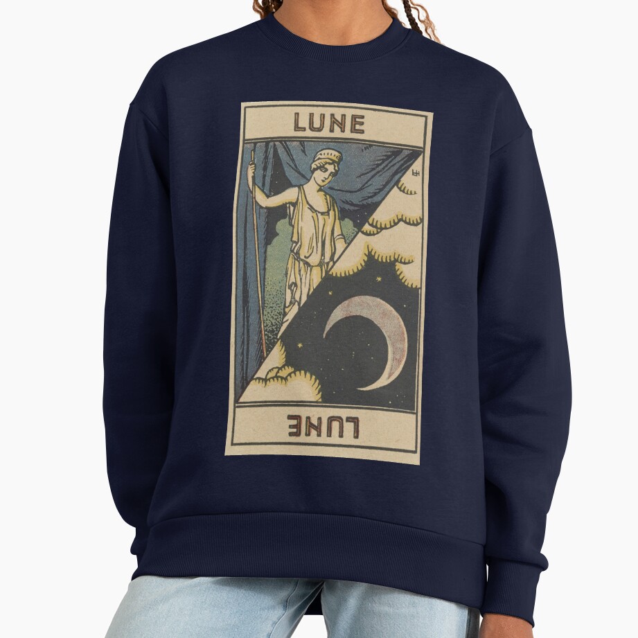 The Moon Lune French Tarot Design Sweatshirt - Image 5