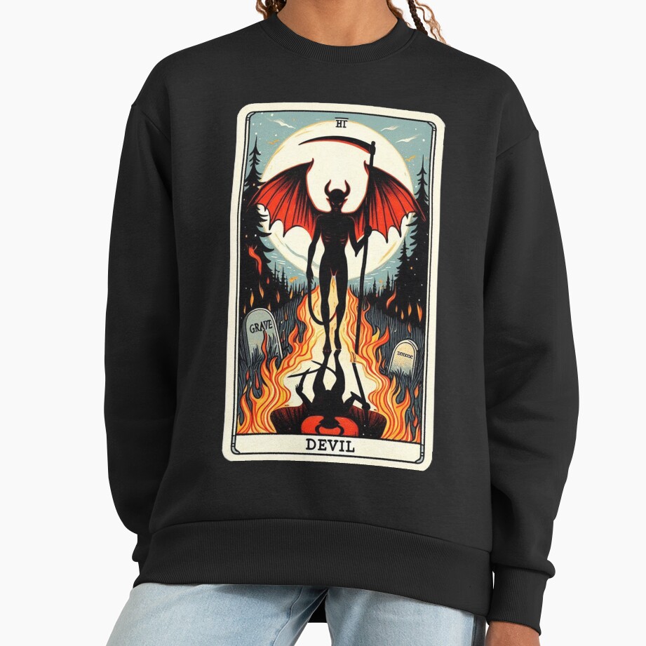 The Devil Tarot Arcana Design Sweatshirt - Image 2