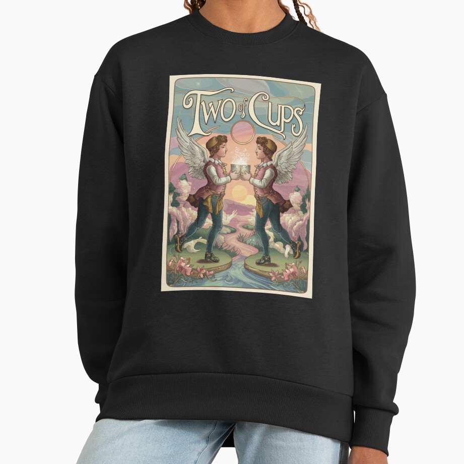 Two Of Cups Tarot Design Sweatshirt - Image 3