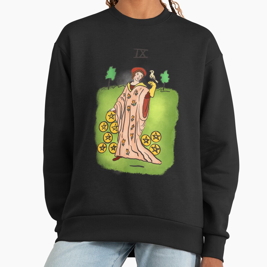 Nine Of Pentacles Arcana Design Sweatshirt - Image 3