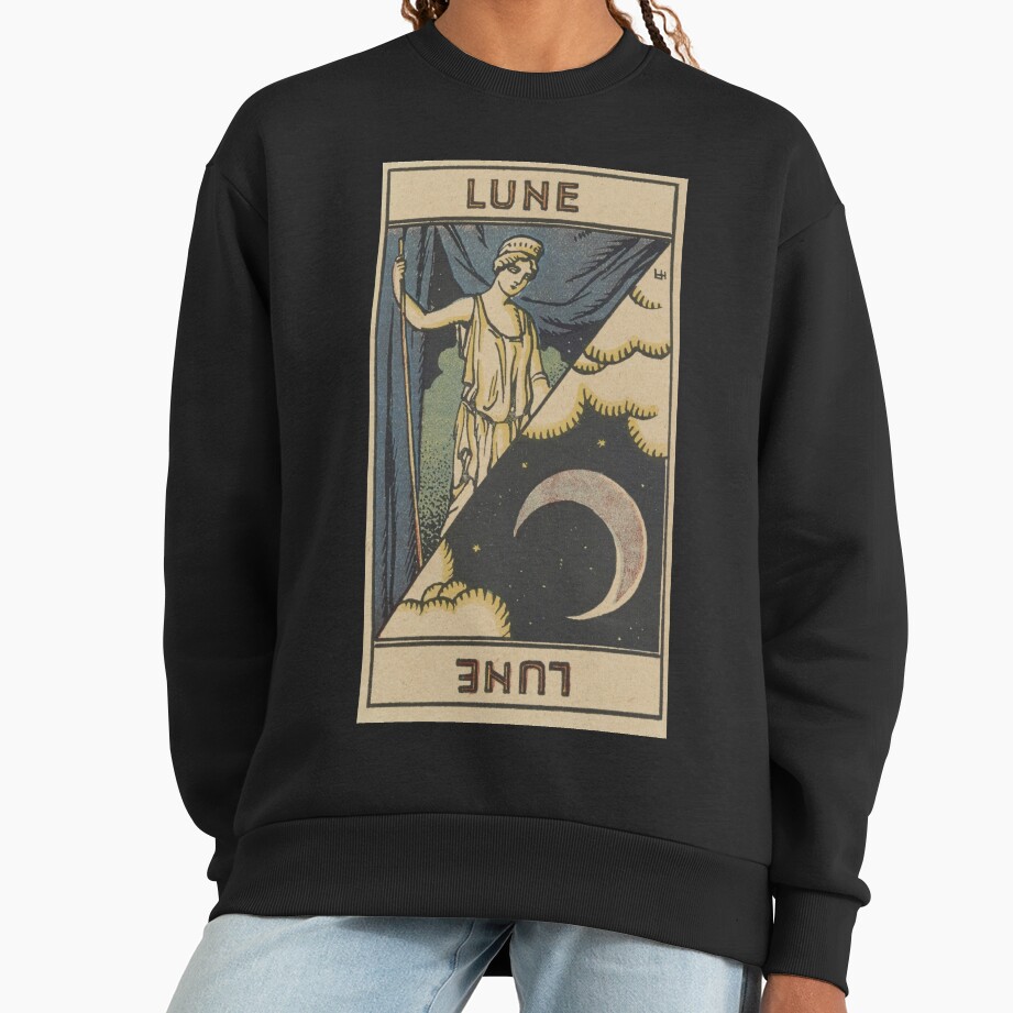 The Moon Lune French Tarot Design Sweatshirt - Image 3