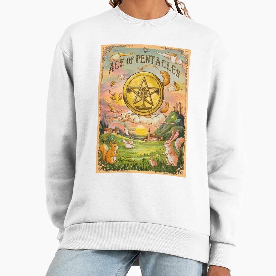 Ace Of Pentacles Arcana Design Sweatshirt - Image 2