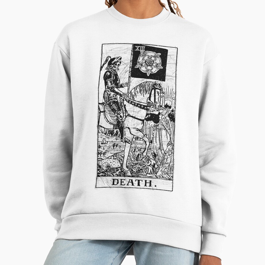 Death Major Arcana Occult Tarot Design Sweatshirt - Image 2