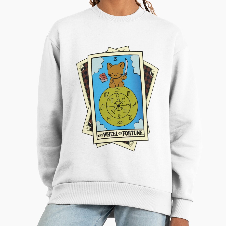 Wheel Of Fortune Cat Tarot Design Sweatshirt - Image 2
