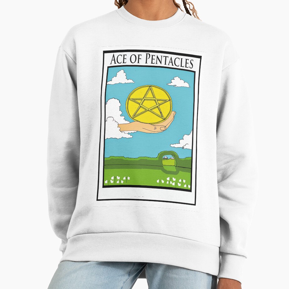 Ace Of Pentacles Tarot Design Sweatshirt - Image 2
