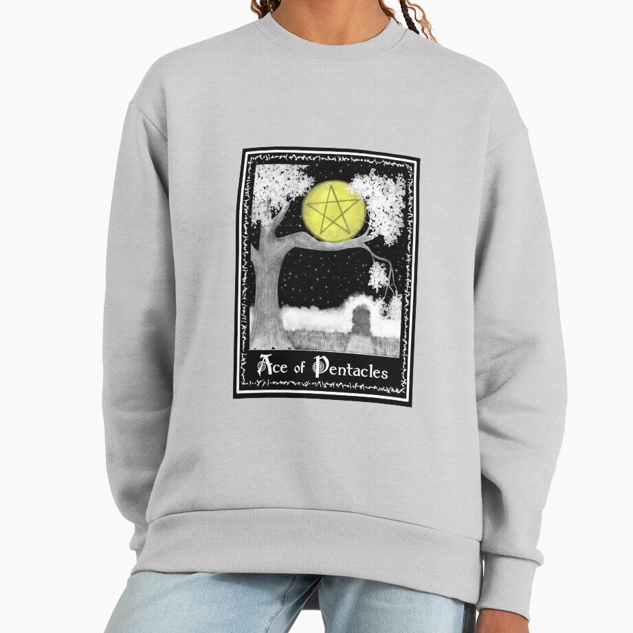 Ace Of Pentacles Witchcraft Tarot Design Sweatshirt - Image 4