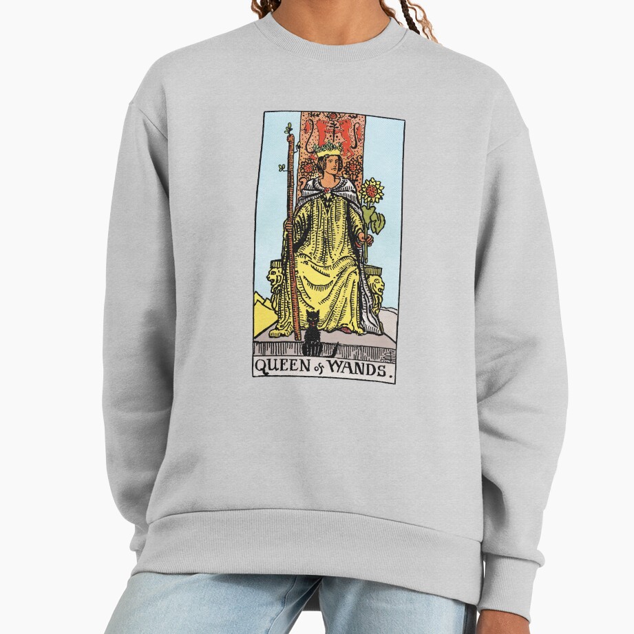 Queen Of Wands Tarot Design Sweatshirt - Image 4