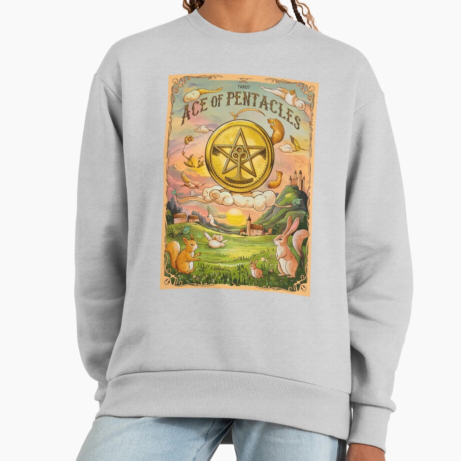 Ace Of Pentacles Arcana Design Sweatshirt - Image 4