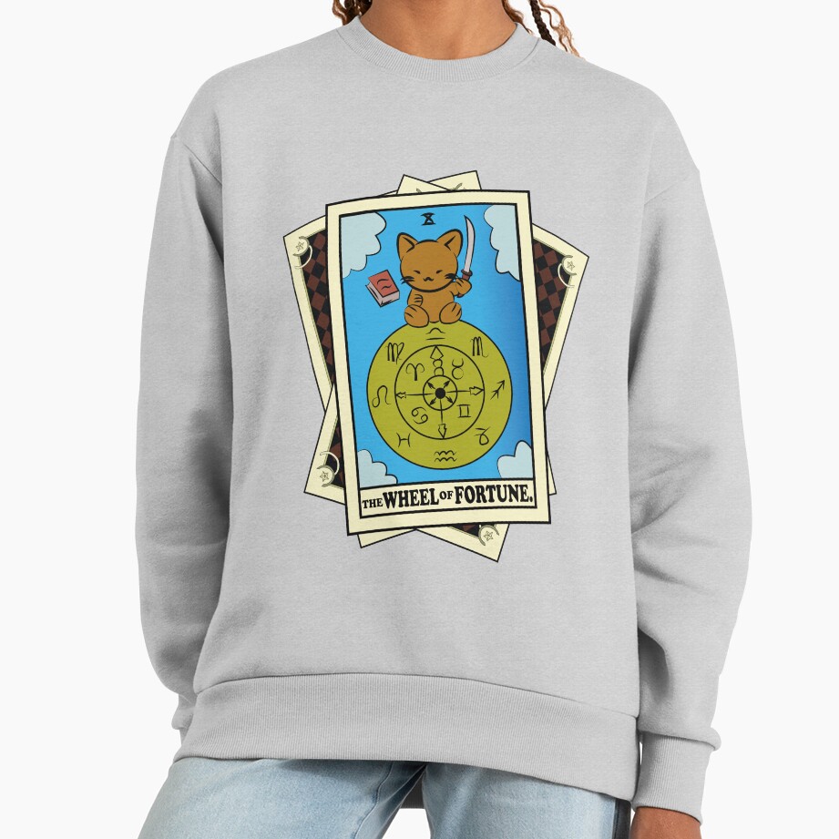 Wheel Of Fortune Cat Tarot Design Sweatshirt - Image 4