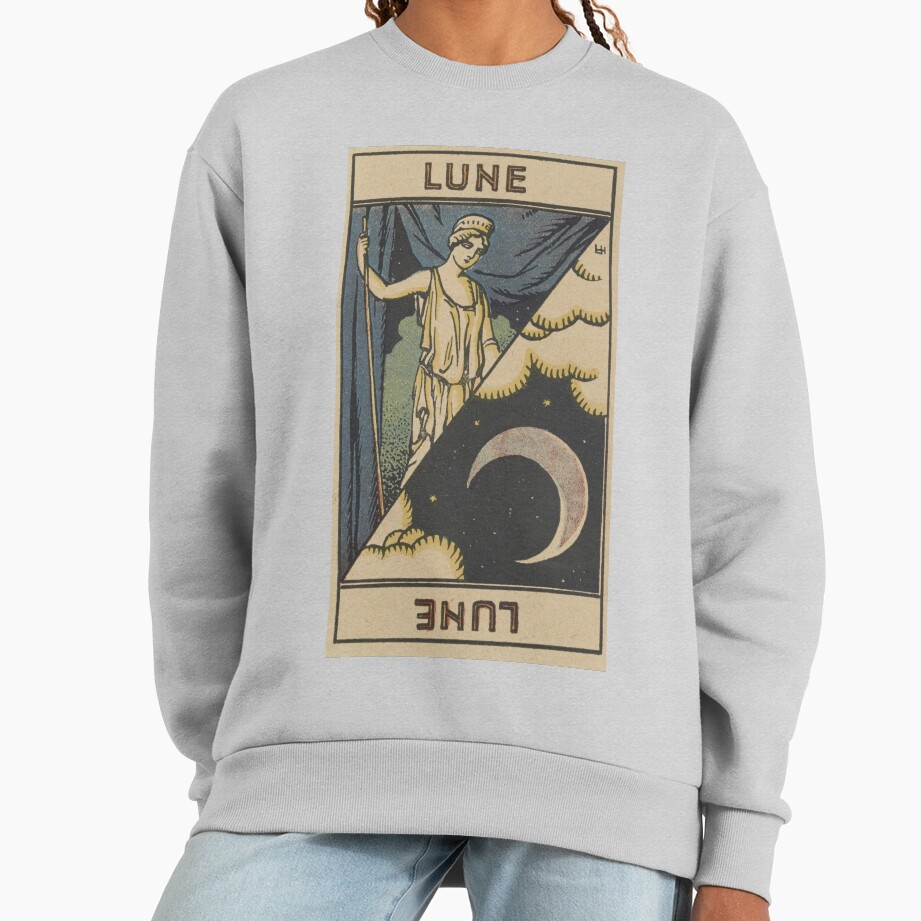 The Moon Lune French Tarot Design Sweatshirt