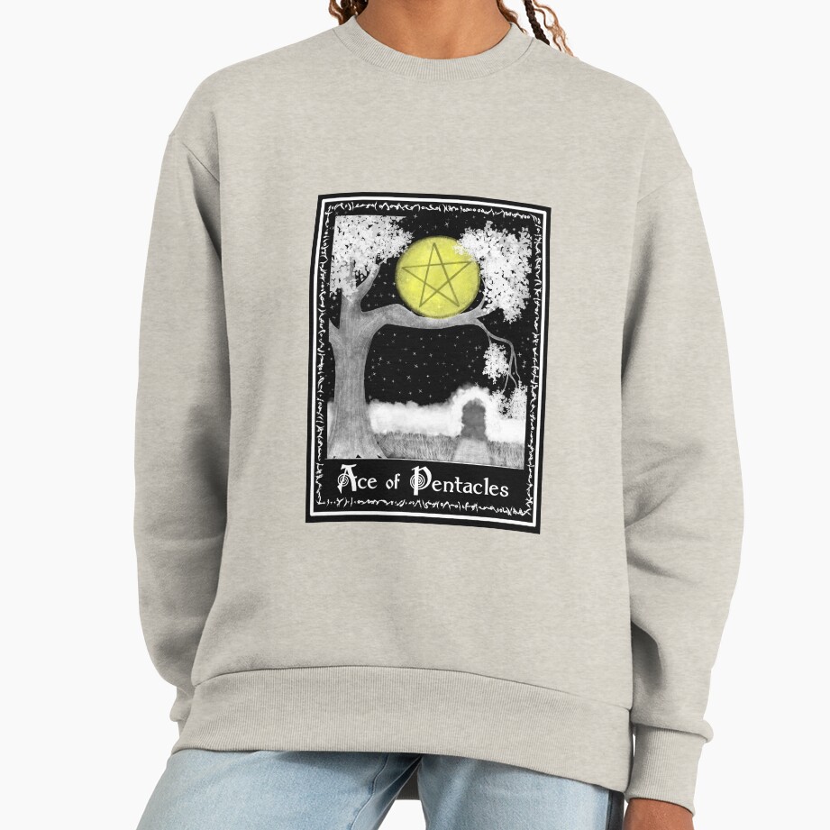 Ace Of Pentacles Witchcraft Tarot Design Sweatshirt - Image 3