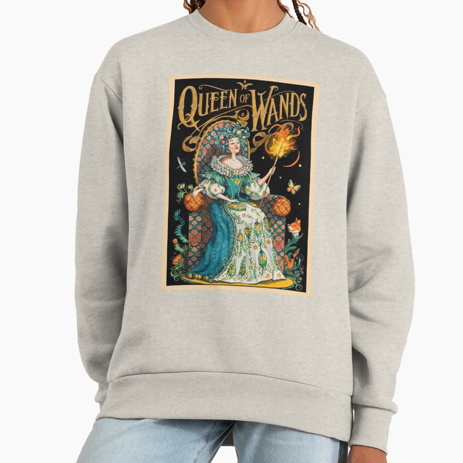 Queen Of Wands Arcana Design Sweatshirt - Image 3