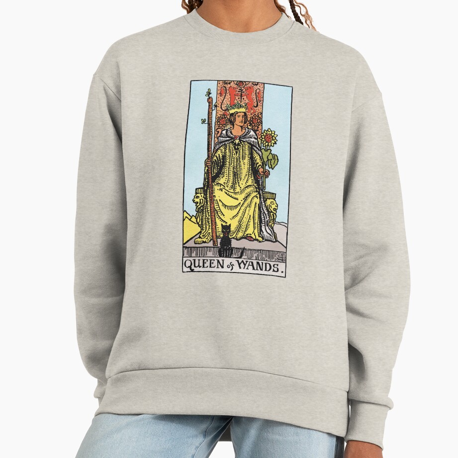 Queen Of Wands Tarot Design Sweatshirt - Image 3