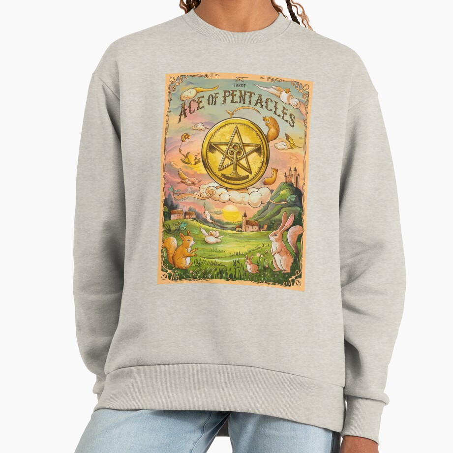 Ace Of Pentacles Arcana Design Sweatshirt - Image 3