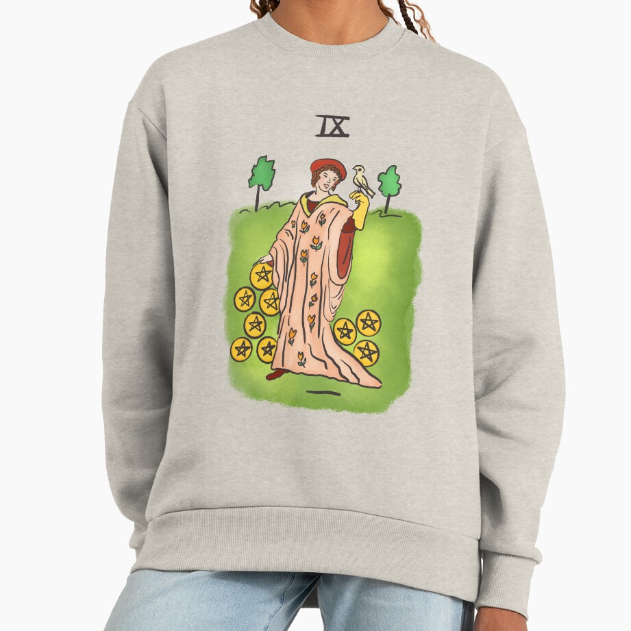 Nine Of Pentacles Arcana Design Sweatshirt - Image 4
