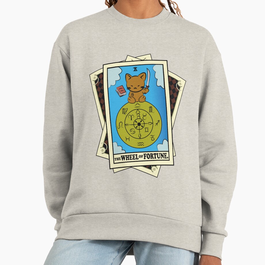 Wheel Of Fortune Cat Tarot Design Sweatshirt - Image 3