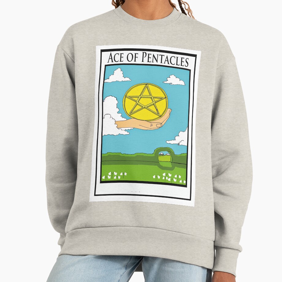 Ace Of Pentacles Tarot Design Sweatshirt - Image 3