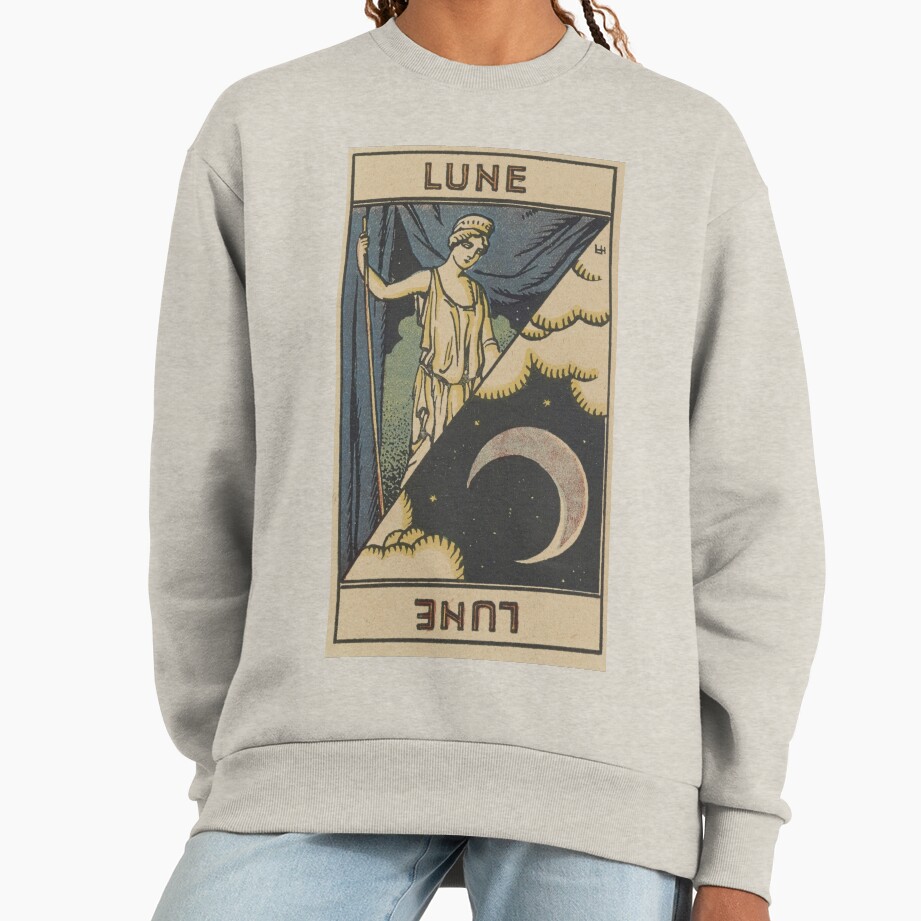 The Moon Lune French Tarot Design Sweatshirt - Image 4
