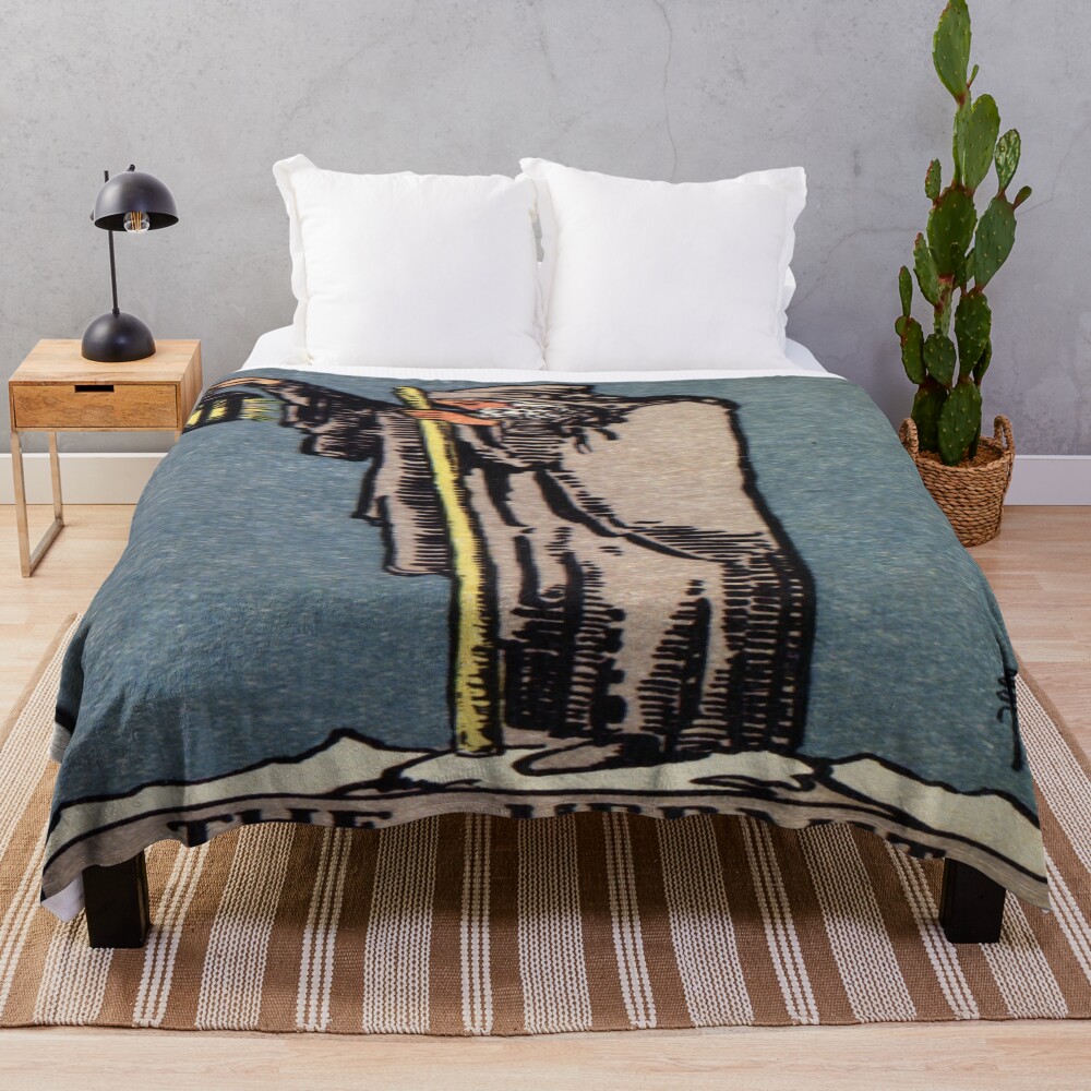 The Hermit Ix Tarot Design Throw Blanket