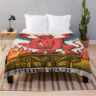 The Devil Tarot Mystic Design Throw Blanket