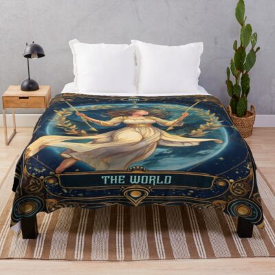 The World Tarot Classic Design Throw Blanket
