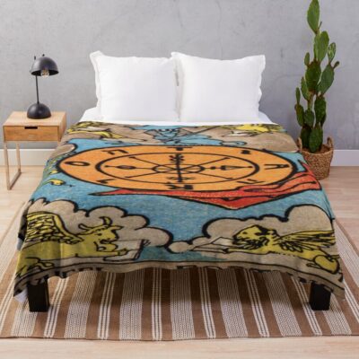 Wheel Of Fortune X Tarot Design Throw Blanket
