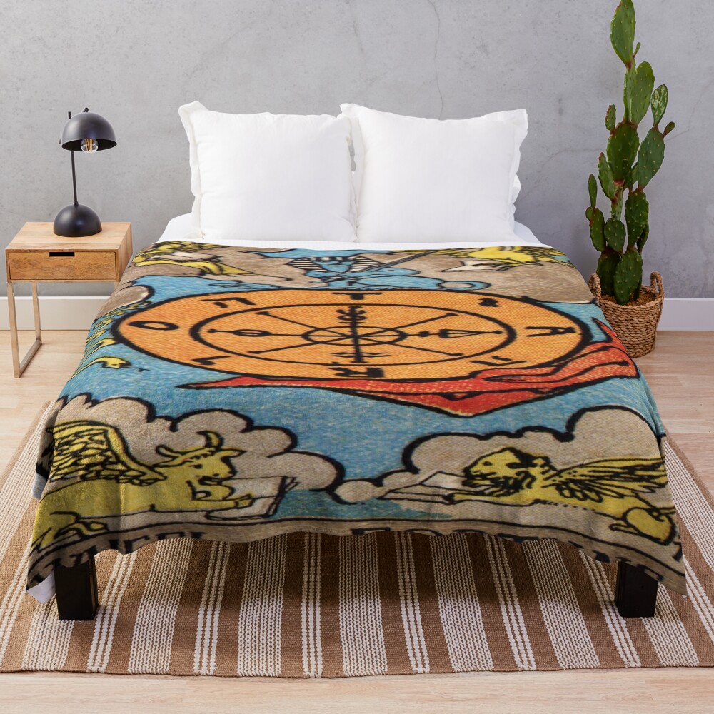 Wheel Of Fortune X Tarot Design Throw Blanket