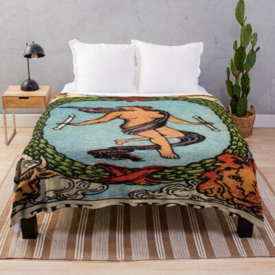 The World Xxi Tarot Design Throw Blanket