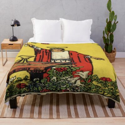 The Magician I Tarot Design Throw Blanket