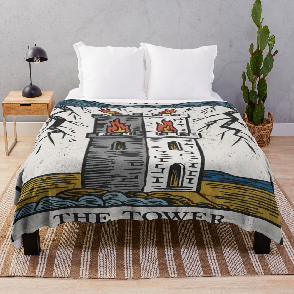 The Tower Tarot Mystic Design Throw Blanket