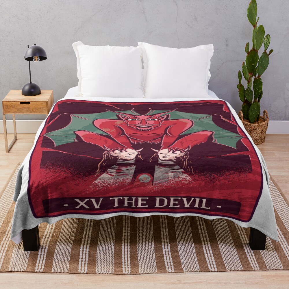 The Devil Classic Tarot Design Throw Blanket
