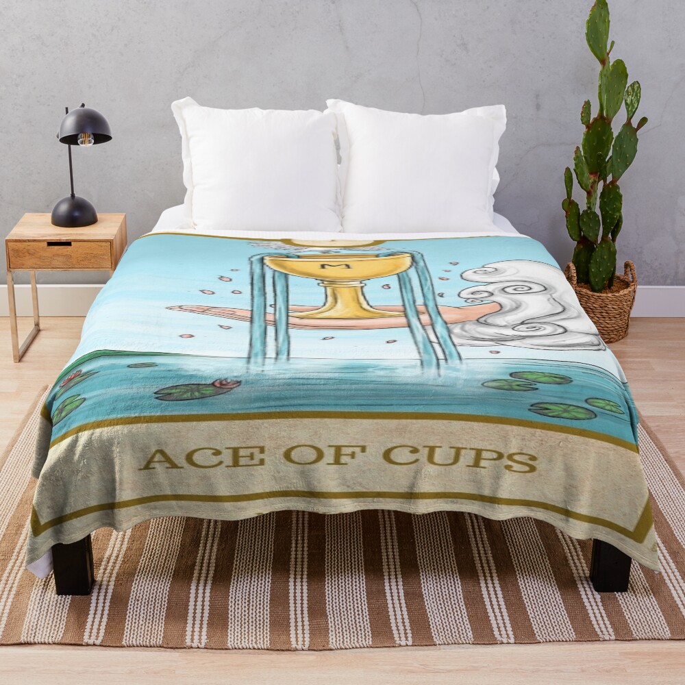 Ace Of Cups Malka Spitzer Design Throw Blanket